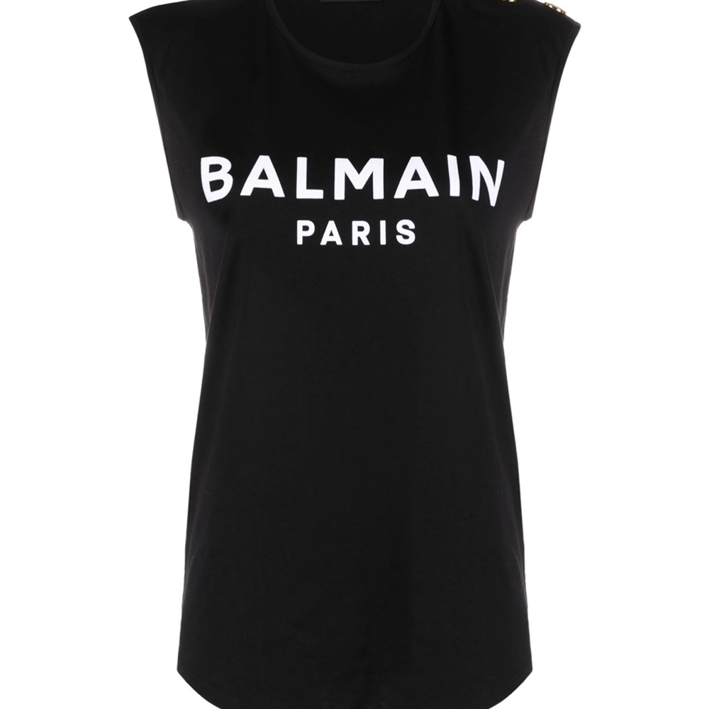 Balmain Black Boxy Muscle Tee